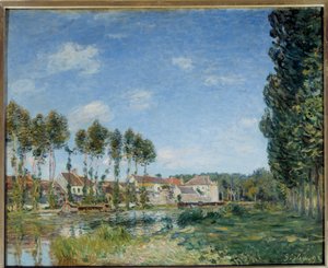 モレ、ロイン川のほとり。アルフレッド・シスレー（1839-1899）の絵画 作： Alfred Sisley