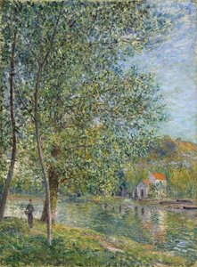 ロワンの近くの朝; Matin pres du Loing、1879 作： Alfred Sisley