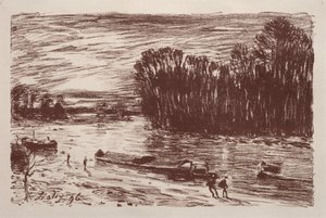 ロイング川のほとりで 作： Alfred Sisley
