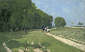 Parc de Courances近くの道。パルクドクーランス近くの小道、1868年 作： Alfred Sisley