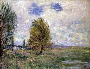 ヴェニューの平原（油彩・キャンバス） 作： Alfred Sisley