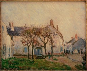 モレシュールロワンの街 作： Alfred Sisley
