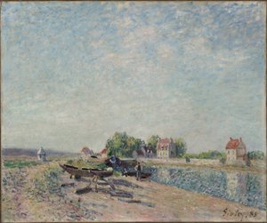 サン・マメス、ロアン運河、1885年。 作： Alfred Sisley