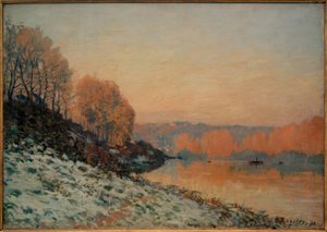 ポートマルリーの雪、白い霜 作： Alfred Sisley