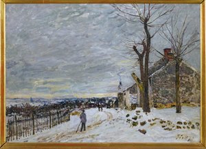 ヴェヌー＝ナドンの雪、1880年頃（キャンバスに描かれた絵） 作： Alfred Sisley