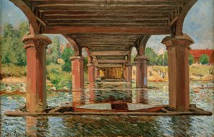 ハンプトンコートブリッジの下 作： Alfred Sisley