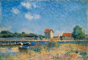 サン・マンムのロワン運河の岸辺 作： Alfred Sisley