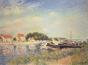 サンマメのロワンの銀行、1885 作： Alfred Sisley