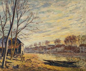 Matratのボートヤード。 Chantiers a Matrat、1889 作： Alfred Sisley