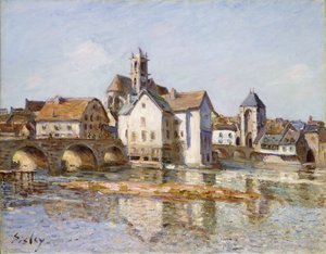 モレの橋、1892年 作： Alfred Sisley
