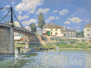 ヴィルヌーヴ・ラ・ガレンヌの橋 作： Alfred Sisley