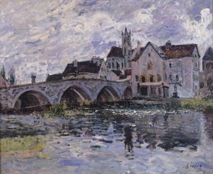モレシュルロワンの橋、1887年 作： Alfred Sisley