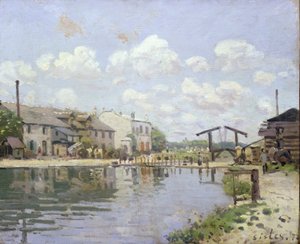 パリのサンマルタン運河 作： Alfred Sisley