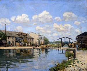 サンマルタン運河、パリ、1872年 作： Alfred Sisley