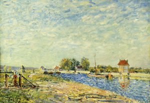ロアンの運河。ロアン運河、1884 作： Alfred Sisley