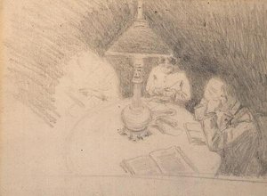 ザ・ファミリー」1880年頃（鉛筆） 作： Alfred Sisley