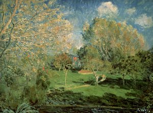 ホスケデ家の庭、1881 作： Alfred Sisley