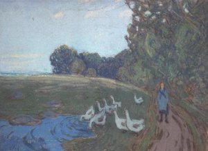 The Goose Girl, c.1895 （パステル画）
