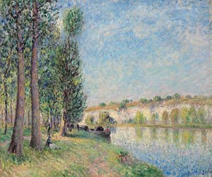 モレットのロイン; Le Loing a Moret、1885 作： Alfred Sisley