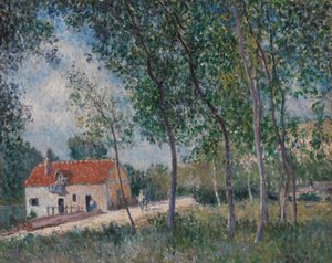 モレからサンマンへの道、1883-85年。 作： Alfred Sisley