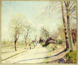 1886年春のベヌーからモレへの道 作： Alfred Sisley