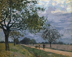 ベルサイユからルーブシエンヌへの道 作： Alfred Sisley