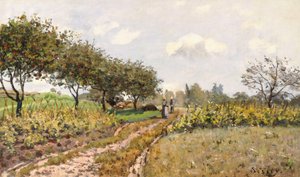田舎の道、1876 作： Alfred Sisley