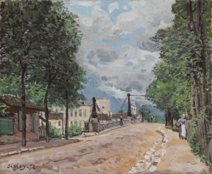 ジェヌヴィリエの道;ラルートドジェヌヴィリエ、1872年 作： Alfred Sisley