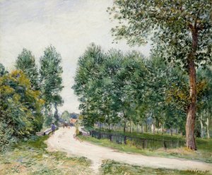 サン・マメスの道、朝。 Chemin de Saint-Mammes、朝、1890 作： Alfred Sisley
