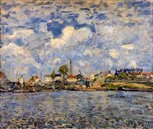 ポイントデュジュールのセーヌ川、1877年 作： Alfred Sisley