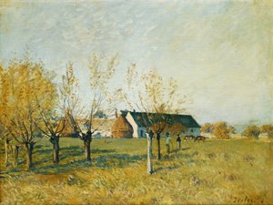 Trou d&39;Enfer Farm、秋の朝; Trou d&39;Enfer Farm、Autumn Matinee 作： Alfred Sisley