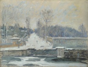 マルリールロワの水飲み場c。 1875 作： Alfred Sisley