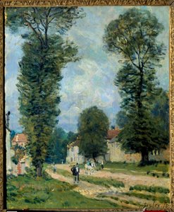 ヴェルサイユへの道 アルフレッド・シスレー（1839-1899）の絵画 1875年 日。0.47x0.38 m パリ、オルセー美術館 作： Alfred Sisley
