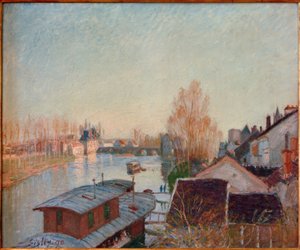 Ufer des Loing bei Moret 作： Alfred Sisley