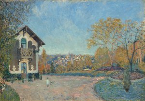 クールボラントからのマルリールロワの眺め、1876年。 作： Alfred Sisley