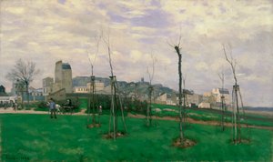 シテデフルールからのモンマルトルの眺め、1869 作： Alfred Sisley