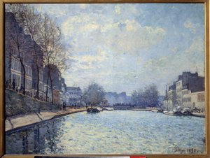 1870年、パリのサンマルタン運河の眺め。アルフレッド・シスレー（1839-1899）の作品