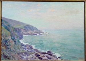 霧の中のウェールズの海岸の眺め アルフレッド・シスレー（1839-1899）の絵画 1897年 日の丸0.65x0.92 m ルーアン、美術博物館