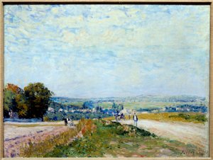 ルーヴシエンヌへ向かうケマン・ド・モンビュイソンの眺め アルフレッド・シスレー（1839-1899）の絵画 19世紀 日0.46x0.61 m パリ、オランジュリー美術館（Musee de l