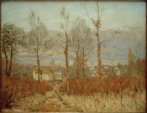 秋のルーヴェシエンヌの眺め 作： Alfred Sisley