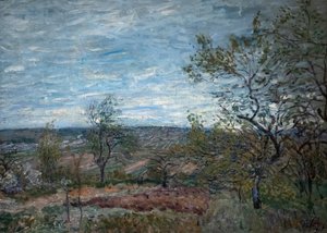 ヴヌーの風の強い日 作： Alfred Sisley