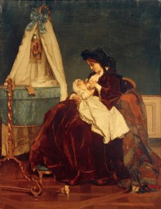 アーティストの妻で息子のレオポルドであるアルフレッドスティーブンス 作： Alfred Emile Stevens