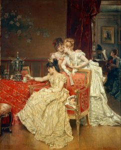 お茶のカップアルフレッドスティーブンス 作： Alfred Emile Stevens