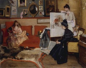 スタジオでは、1888。 作： Alfred Emile Stevens