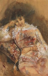 サラ・ベルナールの肖像 1844-1923年、c. 1880年。 作： Alfred Emile Stevens