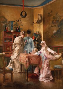 訪問者、1881年。 作： Alfred Emile Stevens
