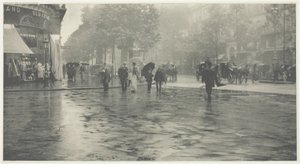 大通り、パリの雨の日