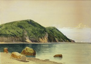 ロッキーショア（水彩、ボード） 作： Alfred Thompson Bricher