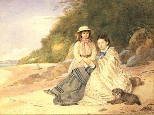 母と娘と犬 作： Alfred Tidey