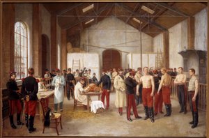 Alfred Touchemolin (1829-1907) による Val de Grace の絵画での予防接種。 1900年頃 ヴァル・ド・グラース美術館、パリ 作： Alfred Touchemolin